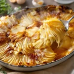 J’ai fait le gratin le plus simple du monde : pommes, oignons, bouillon et plus gourmand qu’un dauphinois